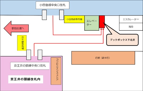 下北沢駅  ブックボックス案内図